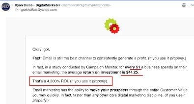 Email ROI - Digital Marketer