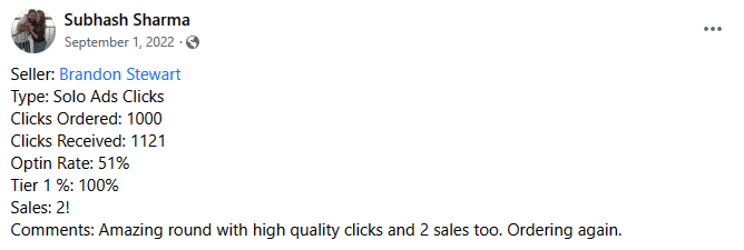 Solo ads testimonial 14
